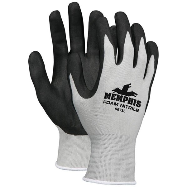 Mcr Safety MCR Foam Nitrile Dipped Palm Glove, Gray &amp; Black - Extra Large MC388993